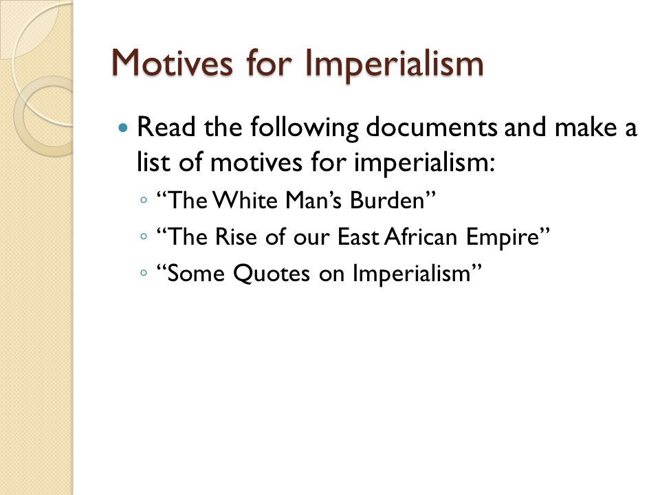 the predominant interpretation for the motives of the new imperialism Essays - largest database of quality sample essays and research papers on causes of new imperialism. the predominant interpretation for the motives of the new imperialism Essays - largest database of quality sample essays and research papers on causes of new imperialism.