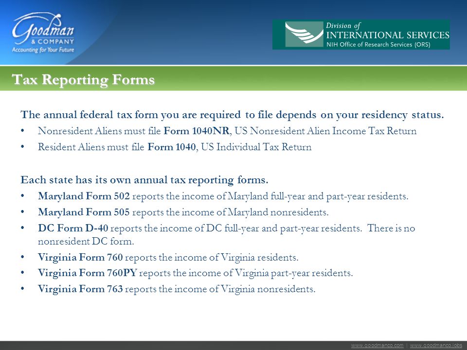 income tax seminar for visiting scientists and fellows at the 2015 maryland tax form 502