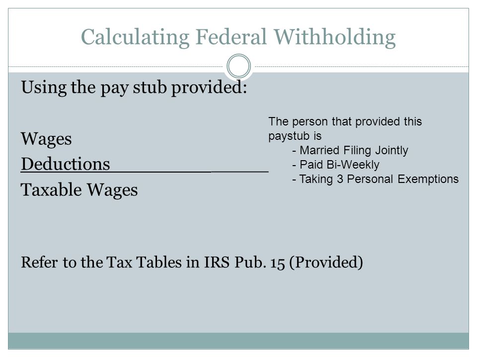 pay stub tax calculator