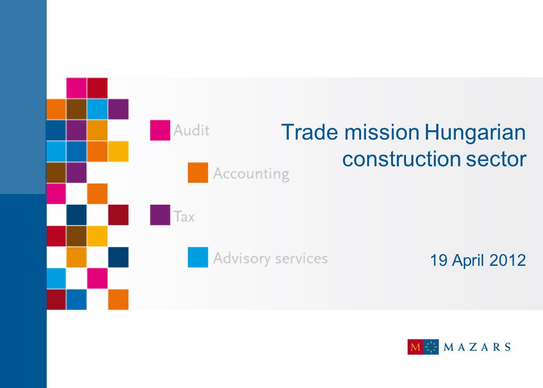 Trade mission Hungarian construction sector 19 April 2012