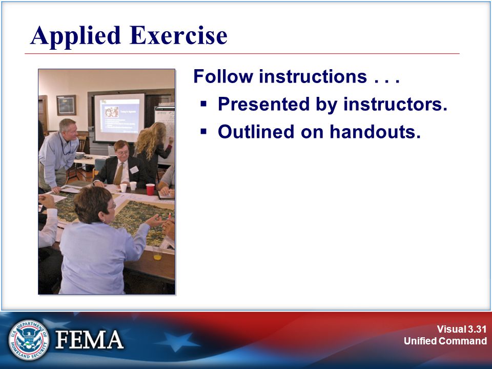Visual 3.31 Unified Command Applied Exercise Follow instructions...