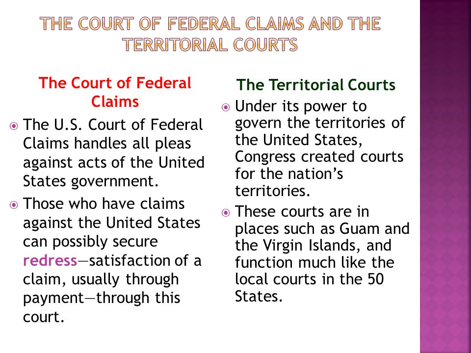 The Court of Federal Claims  The U.S.