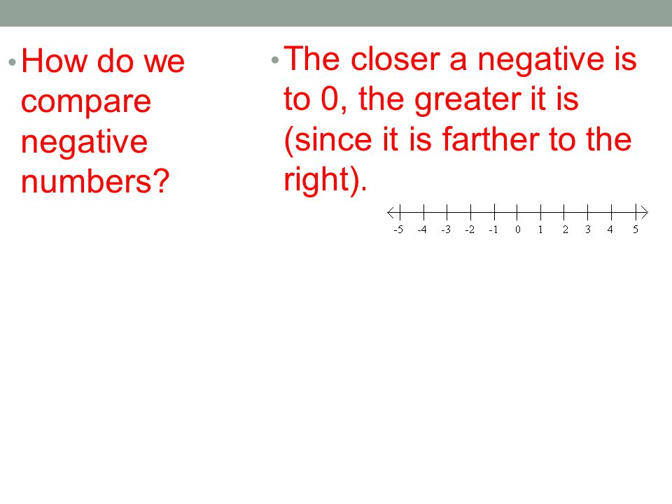 How do we compare negative numbers.