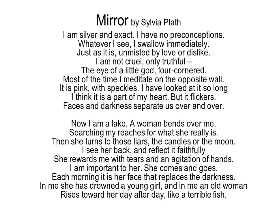 peotry commentary on mirror by sylvia peotry commentary on mirror by sylvia