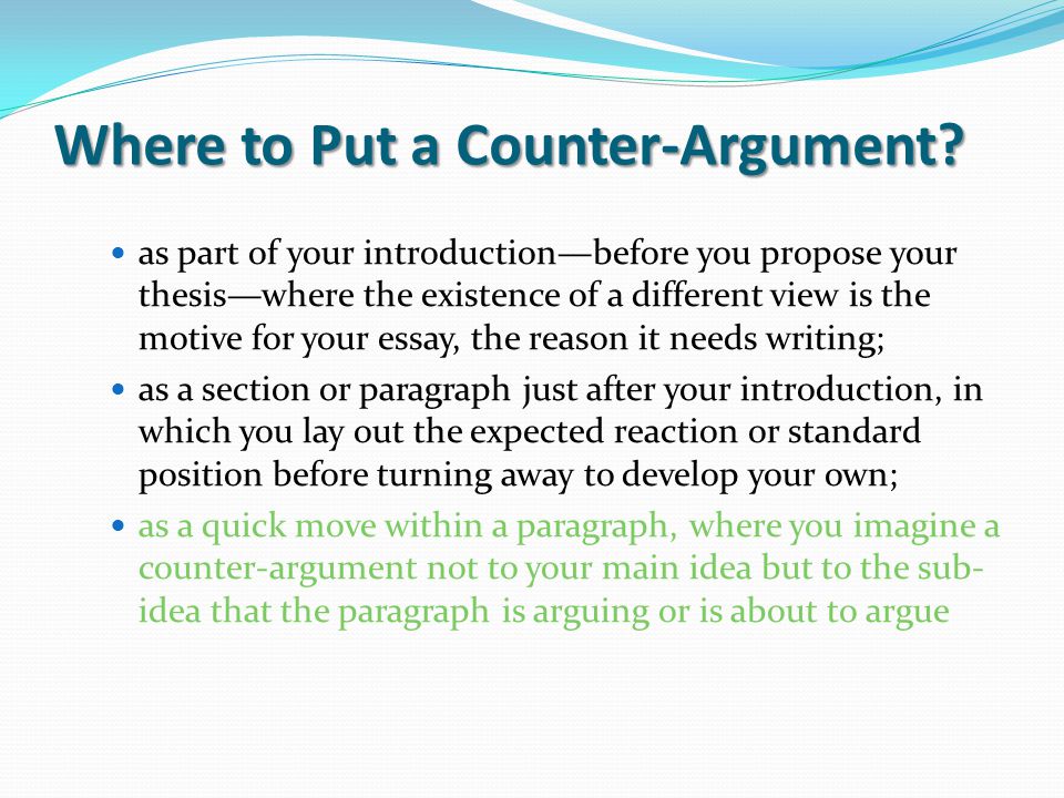 Sample persuasive essay with counter argument