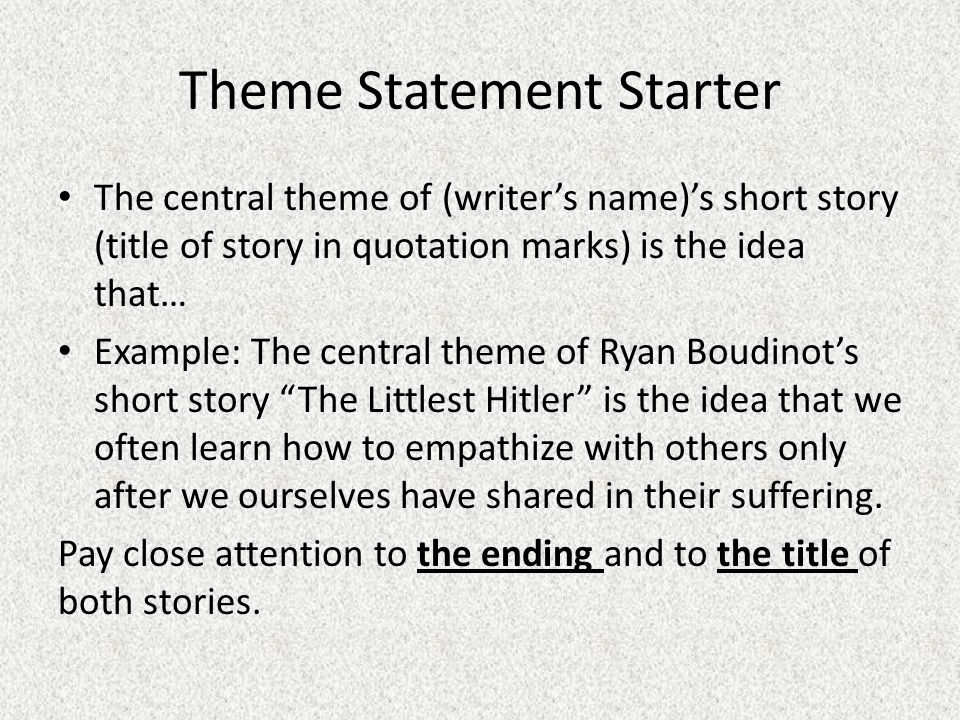 thematic statement template