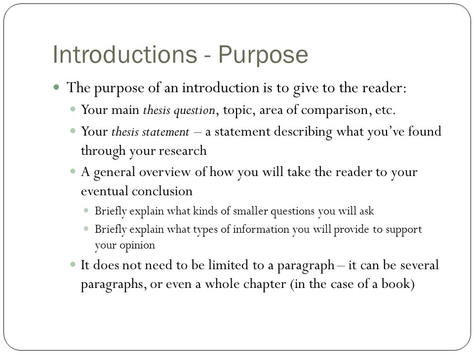 How to make an introduction in thesis