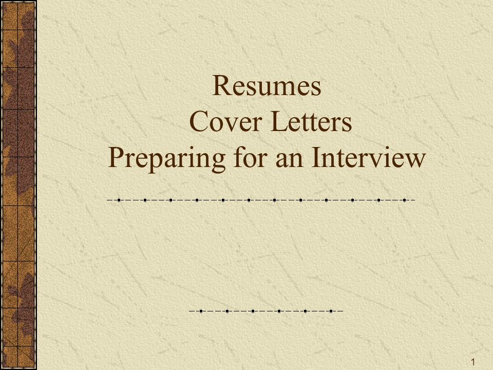 prepare your resume