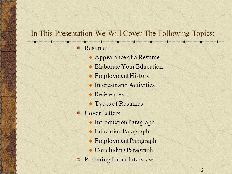 preparing resumes