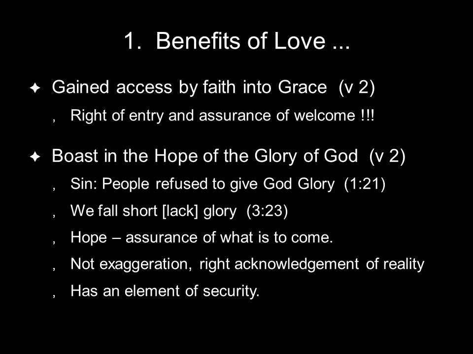 1. Benefits of Love...