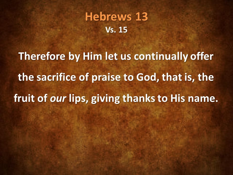 Hebrews 13 Vs.