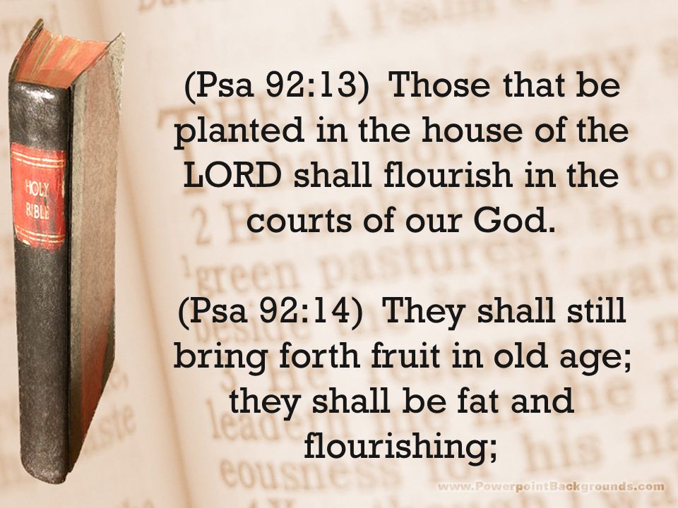 (Psa 92:13) Those that be planted in the house of the LORD shall flourish in the courts of our God.