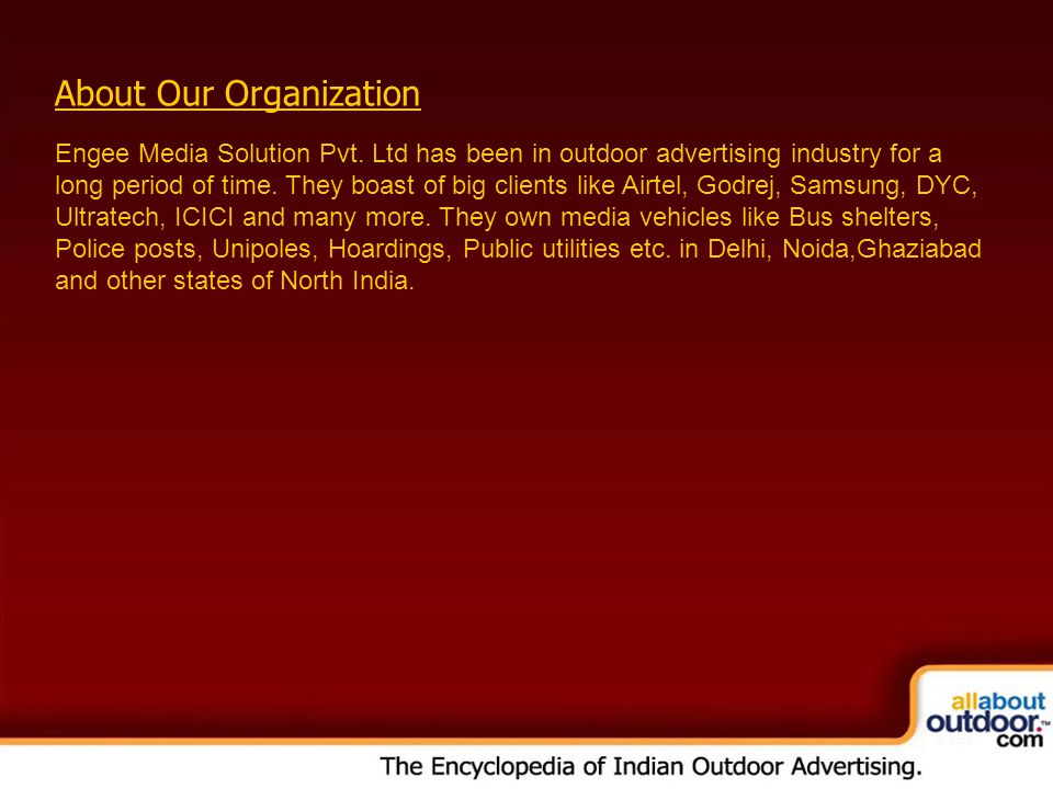 About Our Organization Engee Media Solution Pvt.