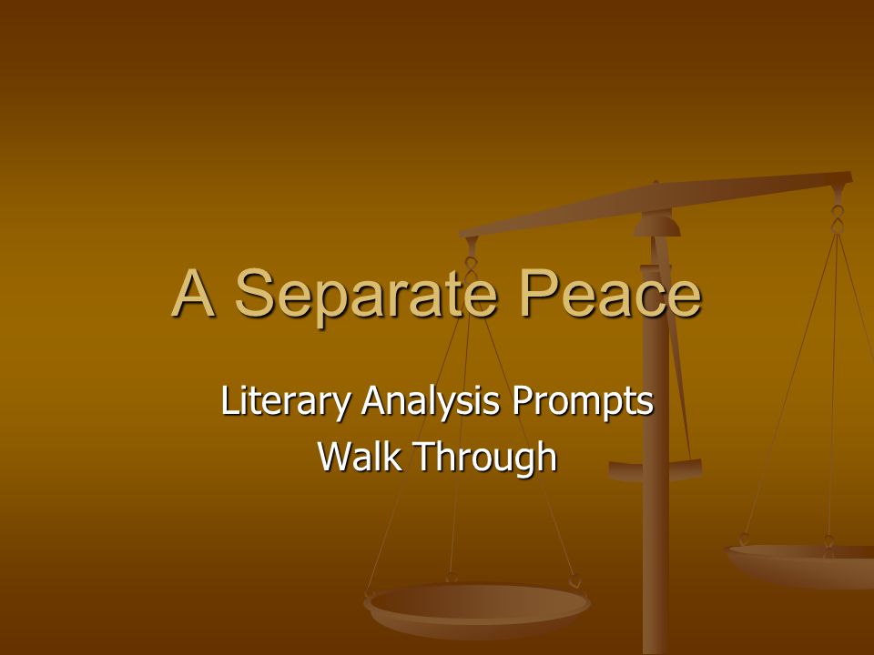 Essays On A Separate Peace