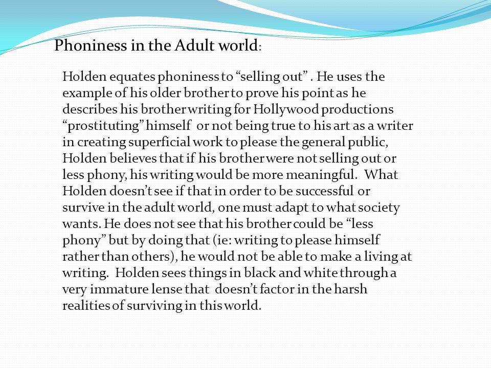Holden phoniness essay