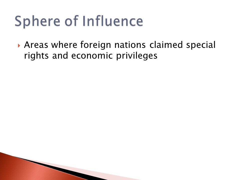  Areas where foreign nations claimed special rights and economic privileges