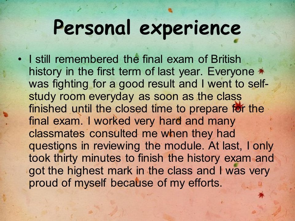 Personal experience I still remembered the final exam of British history in the first term of last year.
