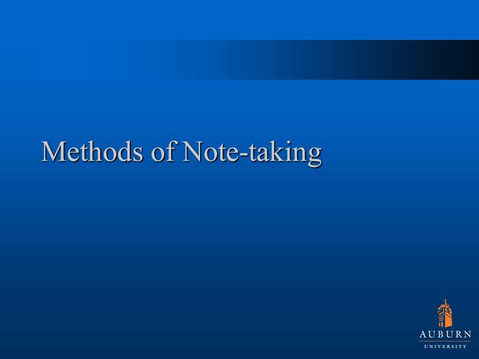 Methods of Note-taking