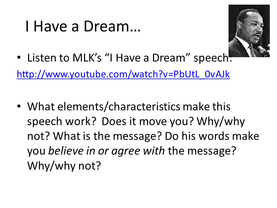 Thesis i have a dream speech