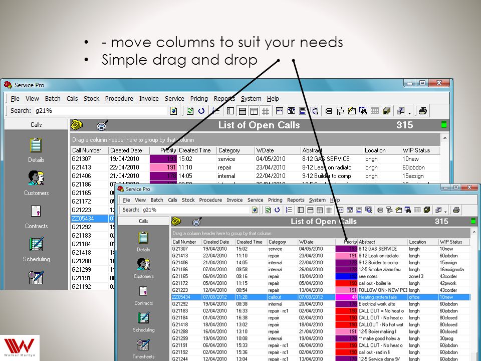 - move columns to suit your needs Simple drag and drop