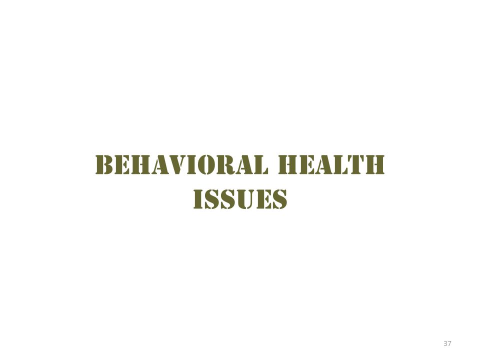 37 Behavioral health issues