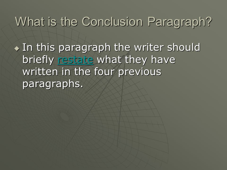 What is the Conclusion Paragraph.