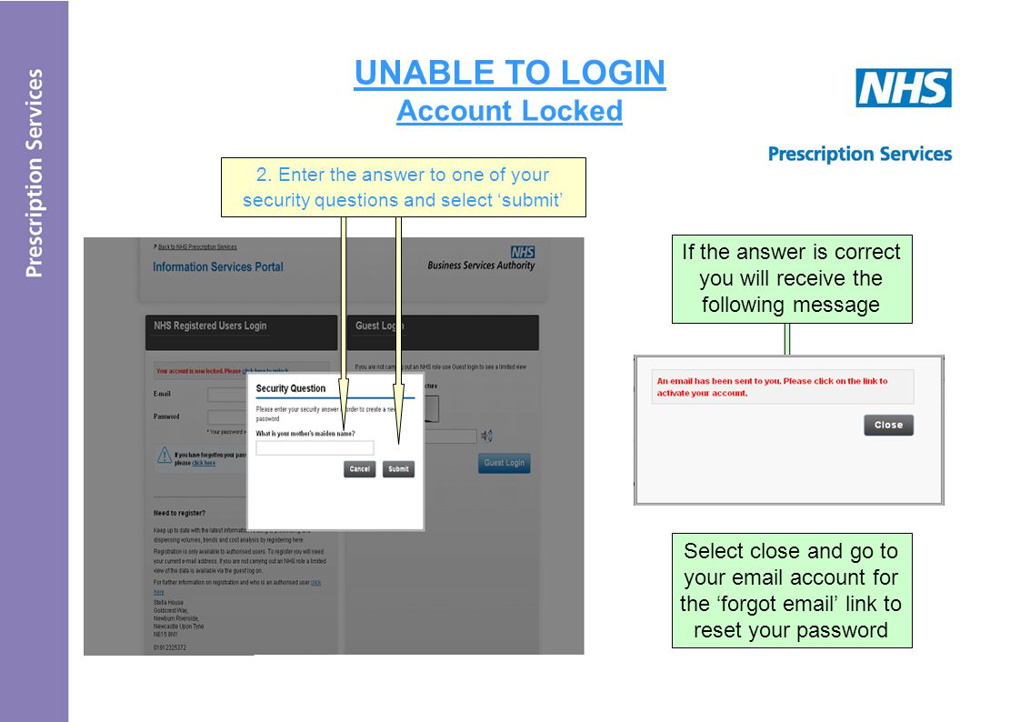 UNABLE TO LOGIN Account Locked 2.