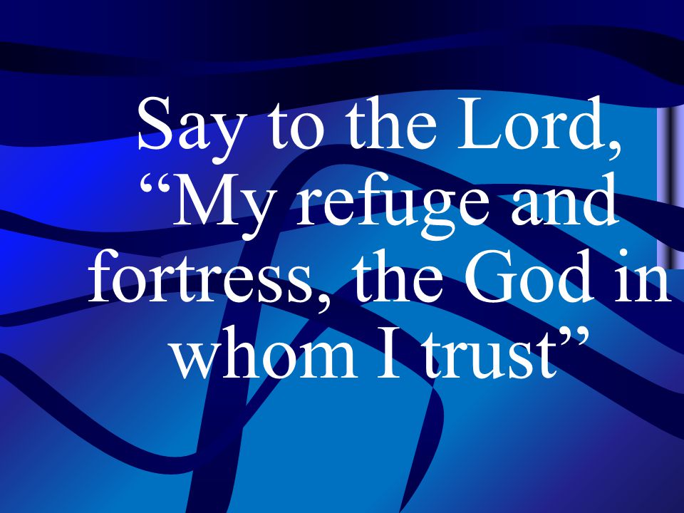 Say to the Lord, My refuge and fortress, the God in whom I trust