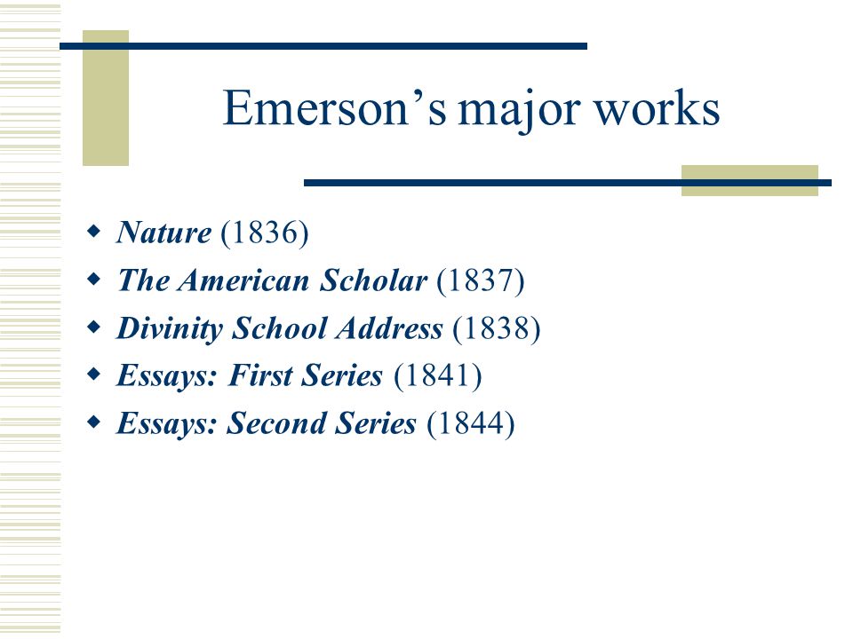 essays first series