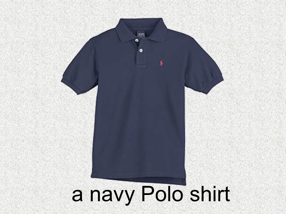 a navy Polo shirt