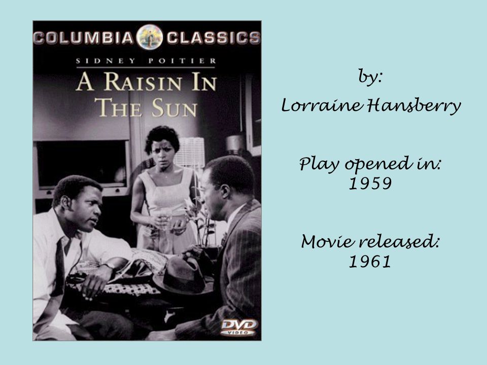 by: Lorraine Hansberry Play opened in: 1959 Movie released: 1961