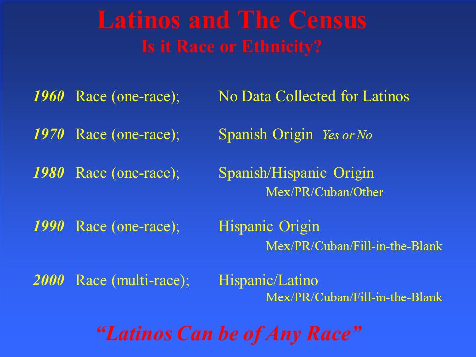 Latinos and The Census Is it Race or Ethnicity.