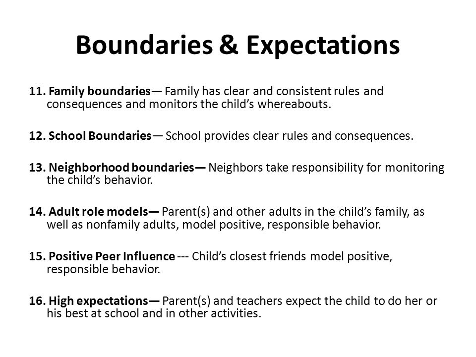 Boundaries & Expectations 11.