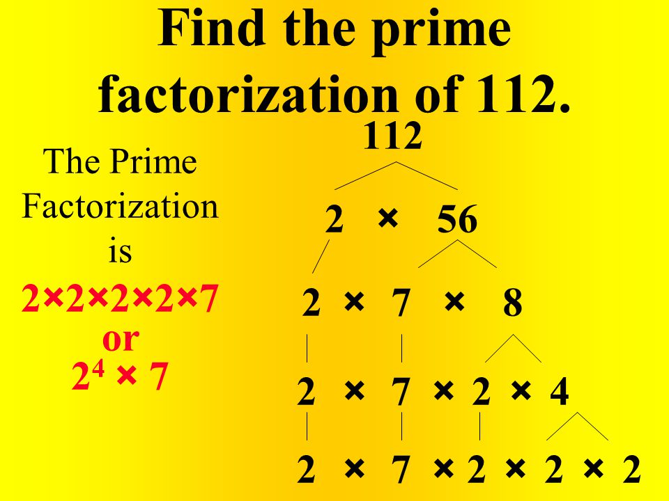 Find the prime factorization of 112.