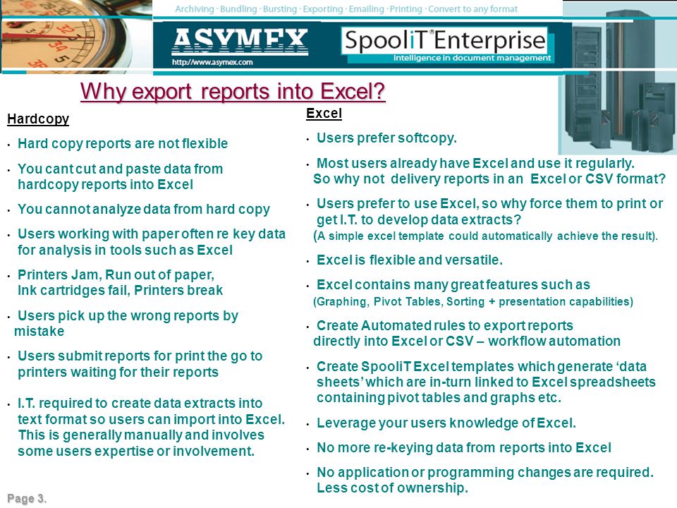 Why export reports into Excel.