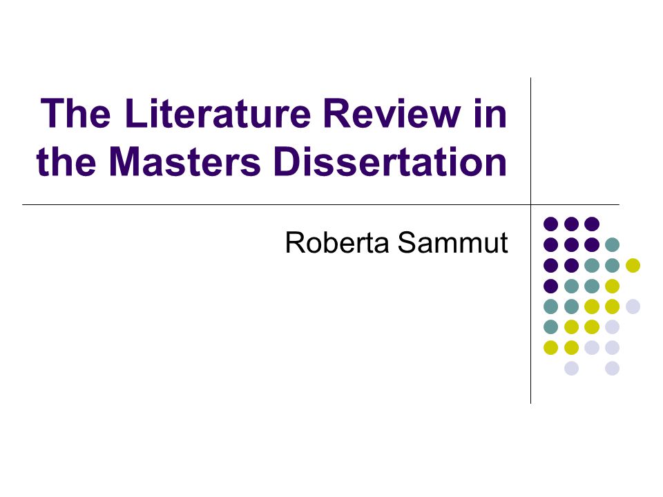 Master's thesis literature review example