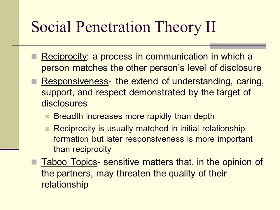 Social penetration theory in relationship formation