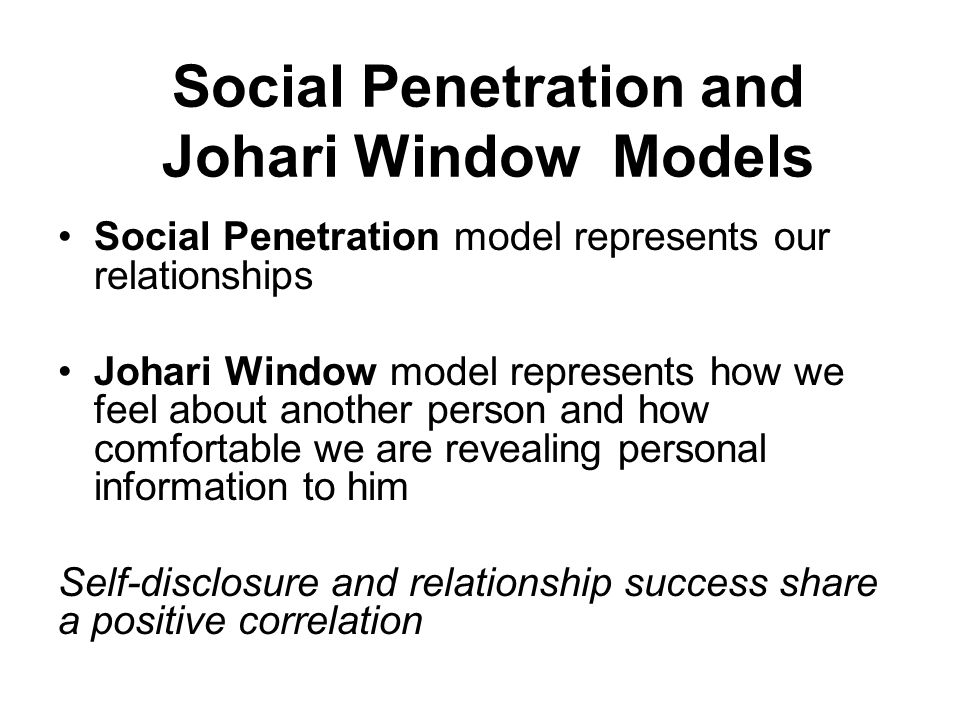 Difference + social penetration theory and johari window Swinger white slut wife