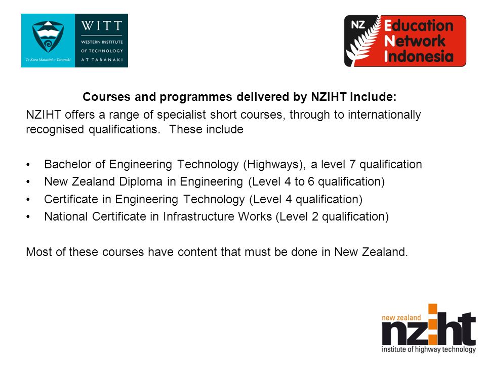 an introduction to new zealand institute of highway technology engineering works level 2