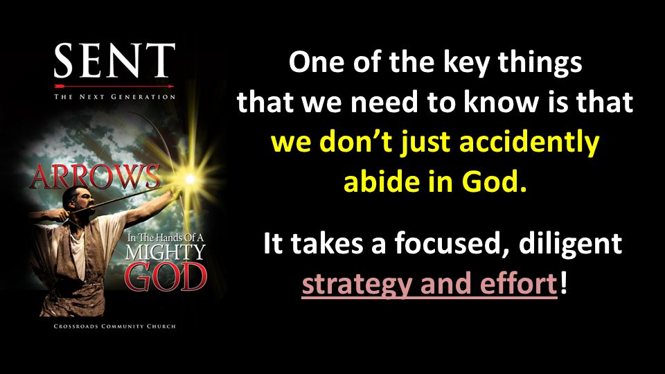 One of the key things that we need to know is that we don’t just accidently abide in God.