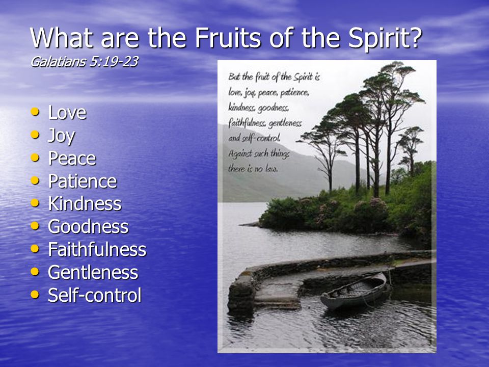 What are the Fruits of the Spirit.