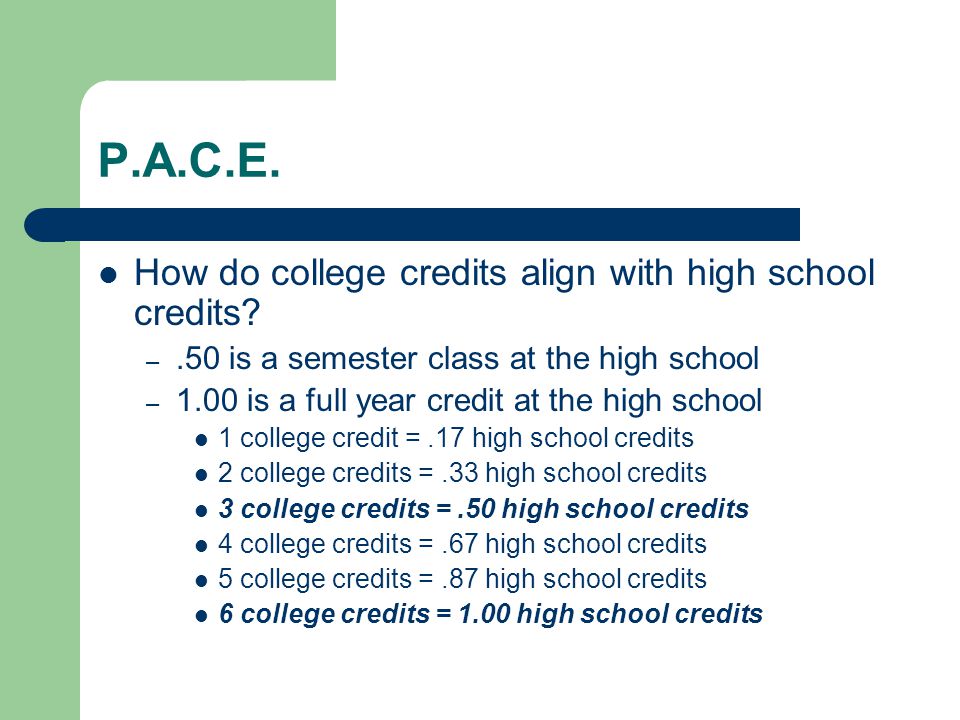 college credits