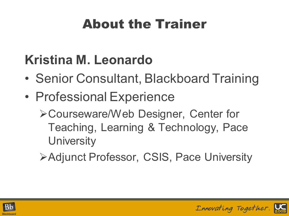 About the Trainer Kristina M.