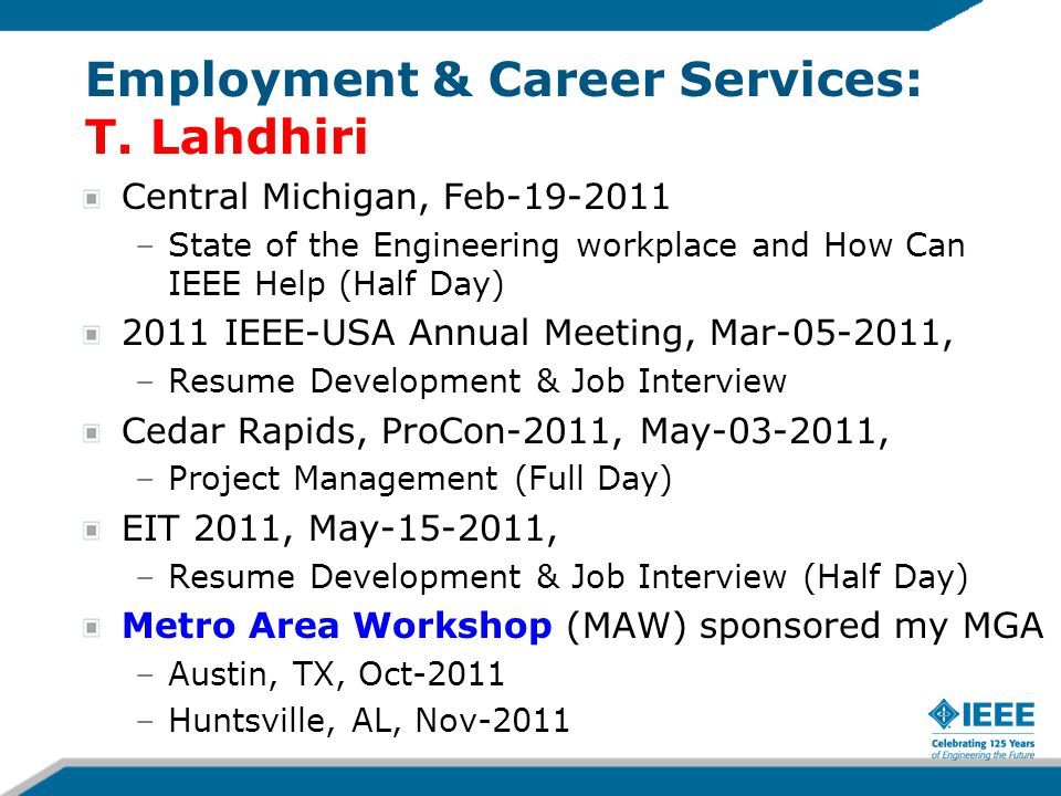 Employment & Career Services: T.