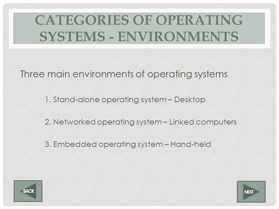 OPERATING SYSTEM Operating systems handles behind the scene activities that we don’t usually consider.