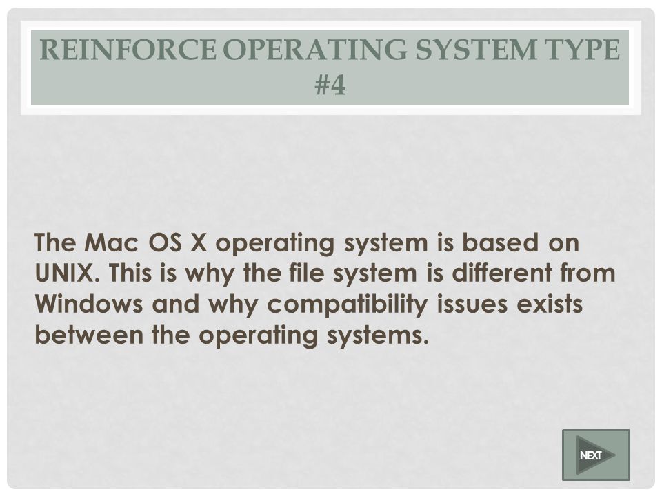 OPERATING SYSTEM TYPE #4 NEXT