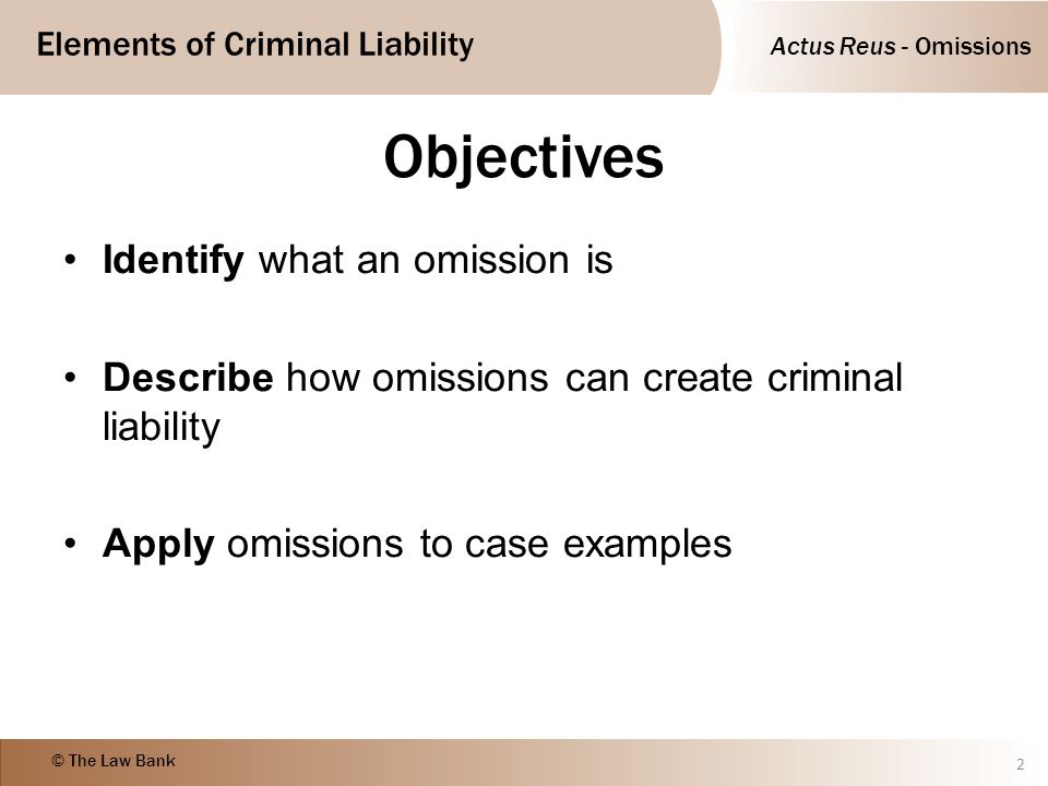 the elements of criminal liability Actus reus, or criminal action, is the essential physical element of criminal liability, with mens rea being the essential mental element. the elements of criminal liability Actus reus, or criminal action, is the essential physical element of criminal liability, with mens rea being the essential mental element.