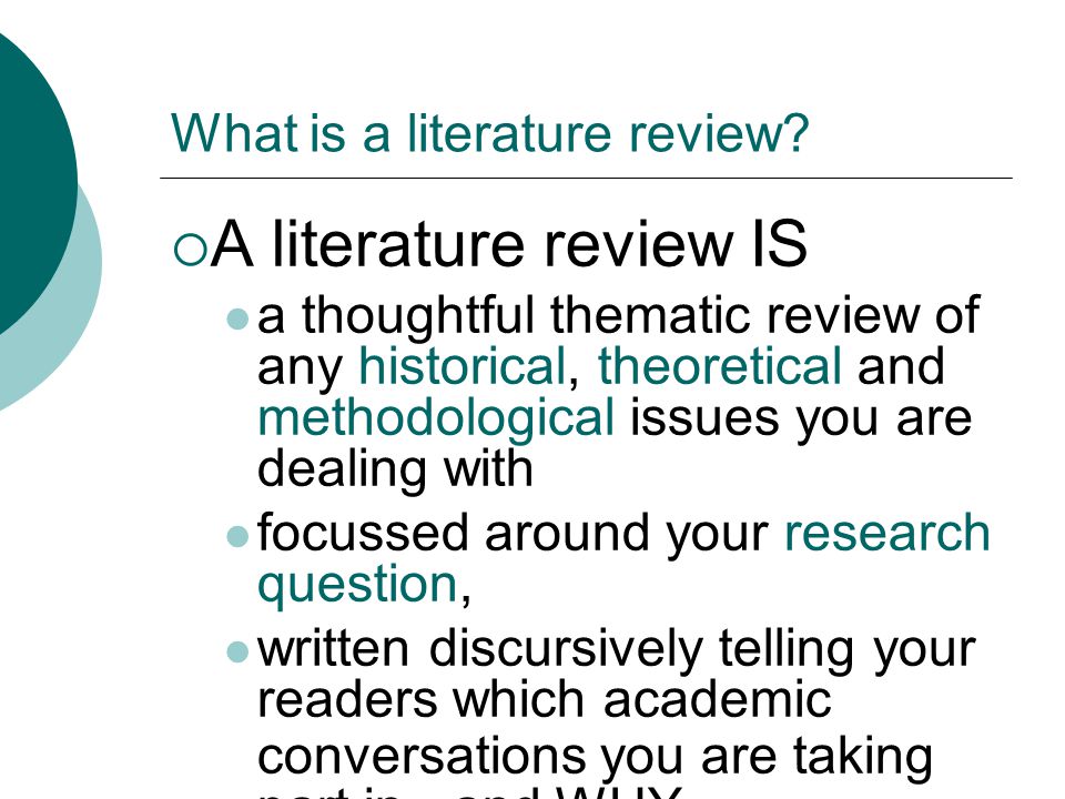 literature review for research literature review for research