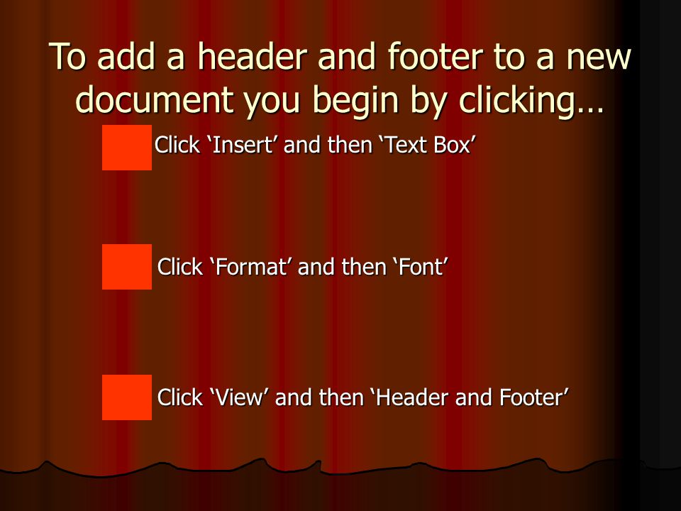 How to add a page number to your new document In the ‘Head and Footer’ menu box click the button with the # on it.