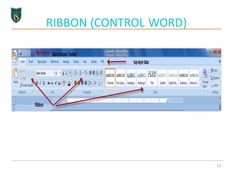 RIBBON (CONTROL WORD) 12